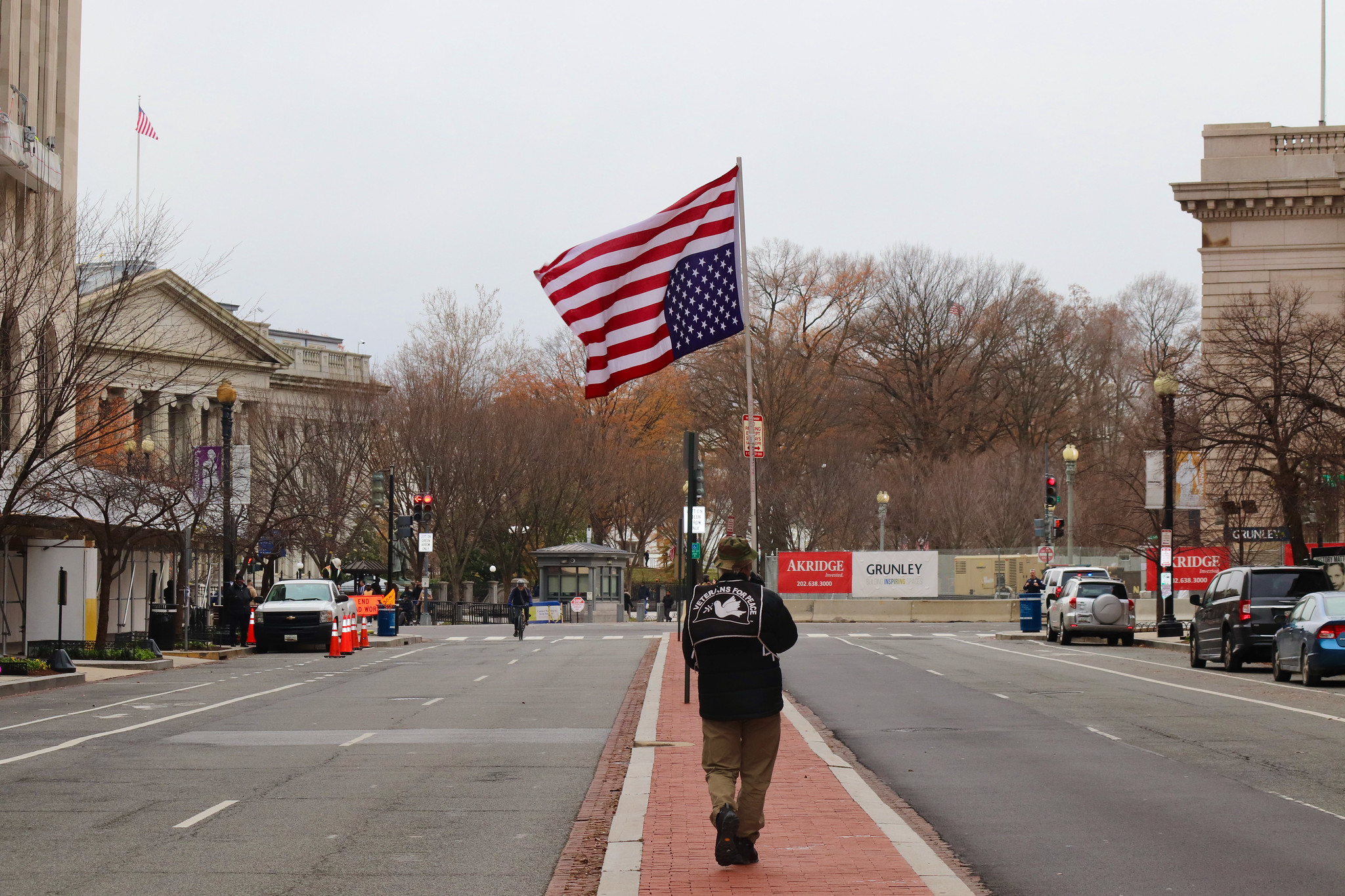 an upside down American flag